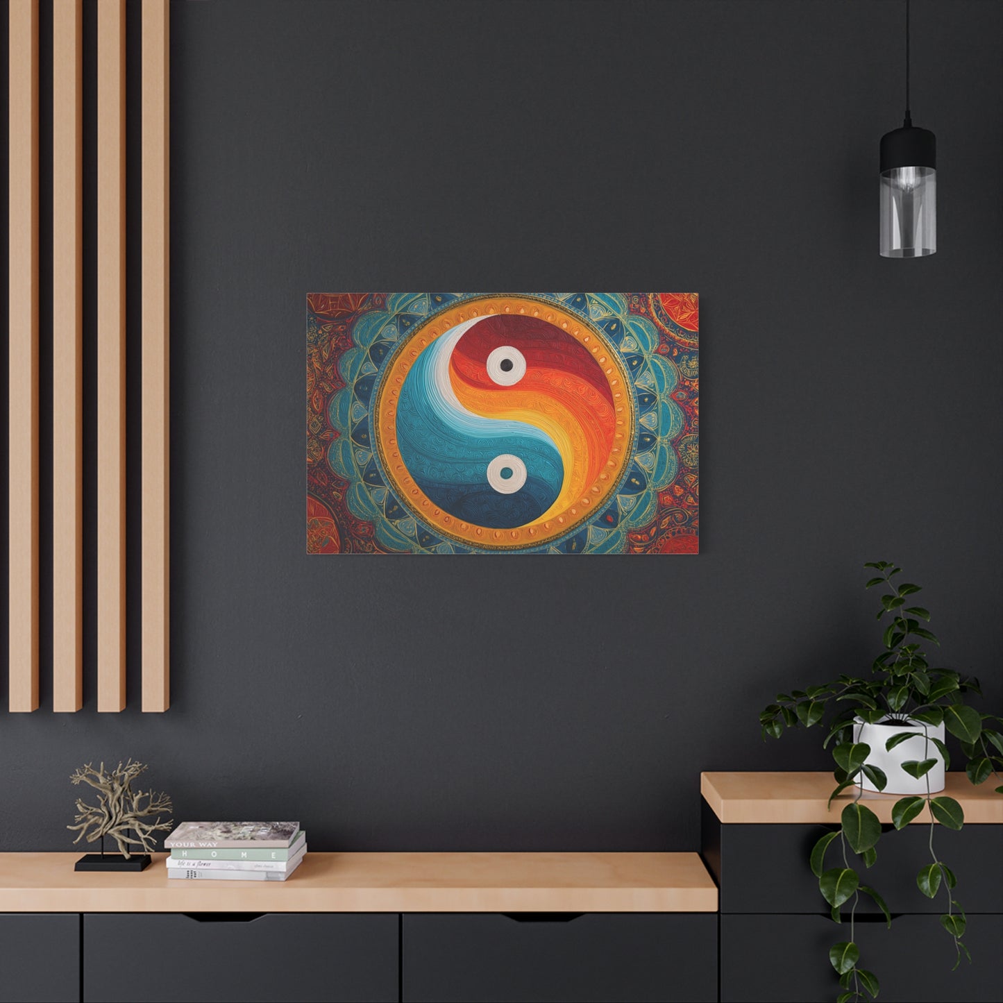 Colorful Yin Yang Mandala Matte Canvas