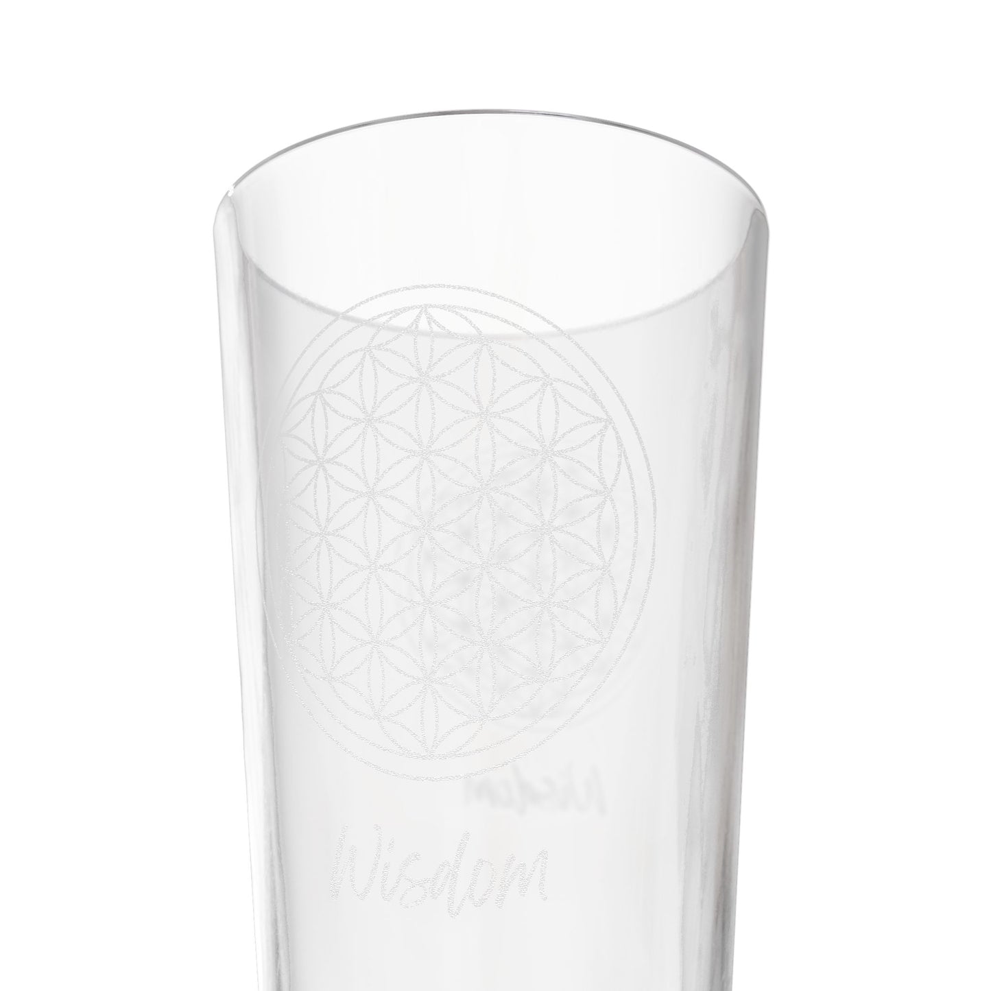 Flower of Life Wisdom Pint Glass | 16oz Engraved Mixing Glass