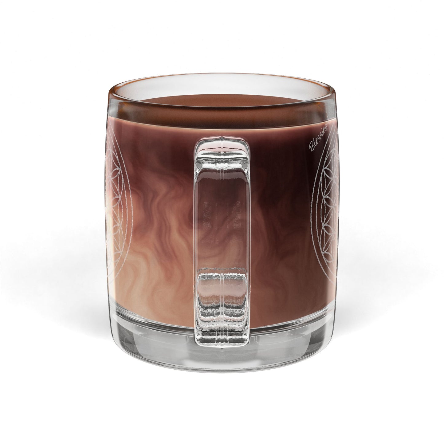 Flower of Life Engraved Glass Coffee Mug | 12oz