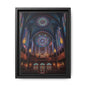 Stained Glass Cathedral Interior Matte Canvas Framed