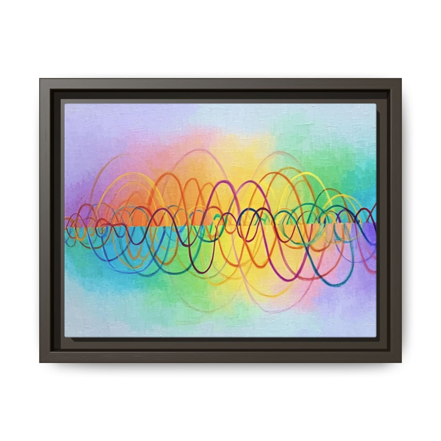 Colorful Soundwave Art Framed Canvas | Black Frame