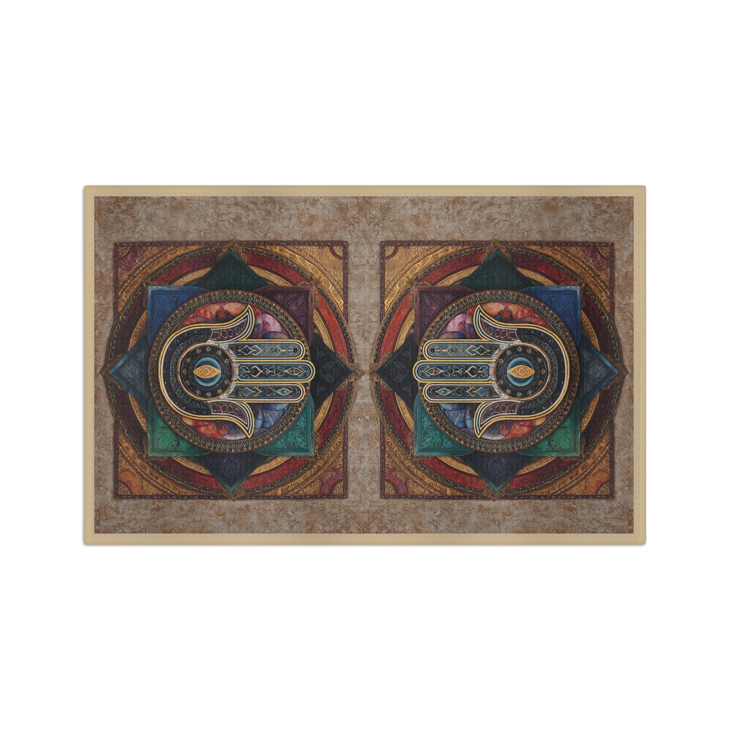 Hamsa Hand Mandala Microfiber Hand Towel | Boho Spiritual Kitchen Towel