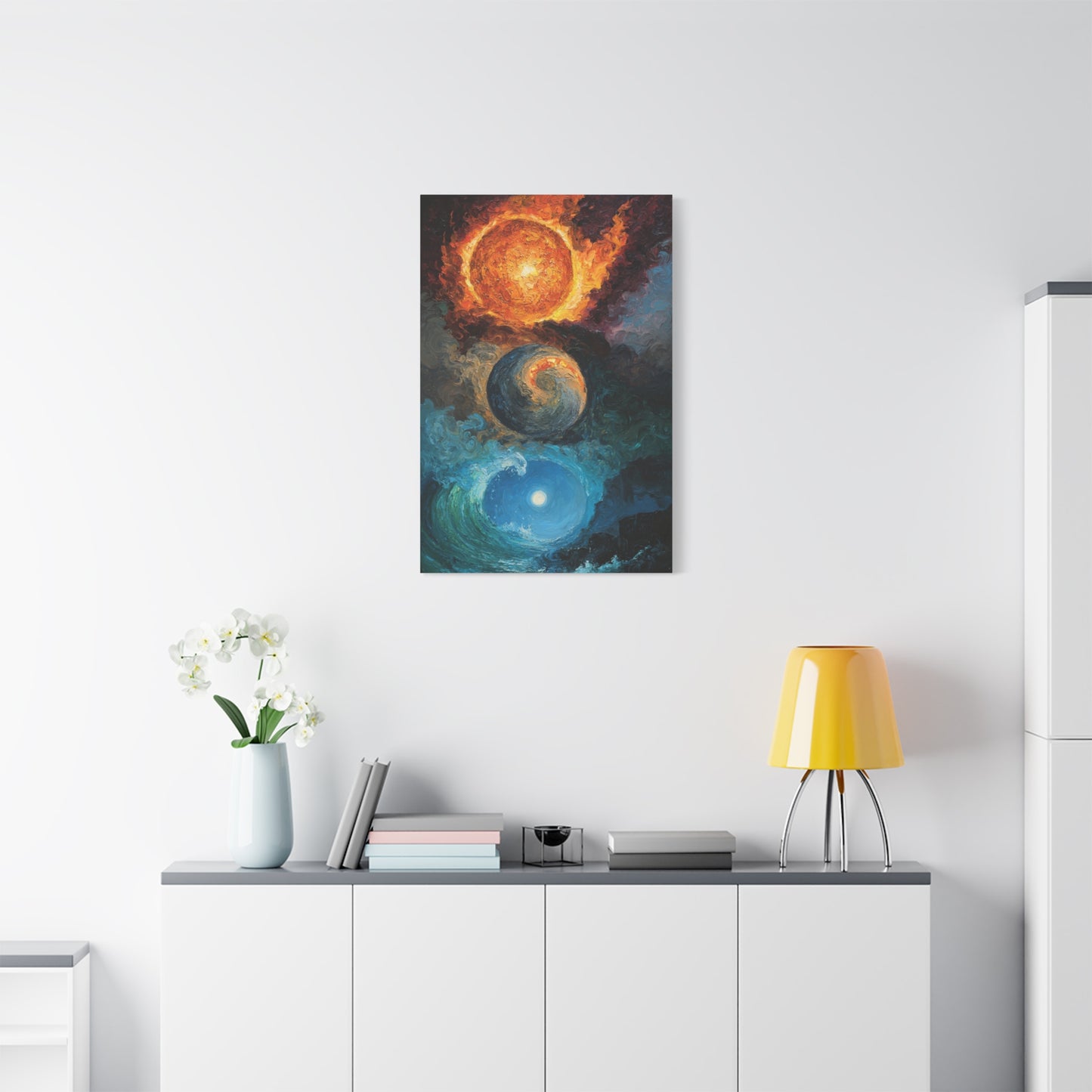 Cosmic Elements Matte Canvas Print — Earth, Air, Fire Water Stretched Wall Art