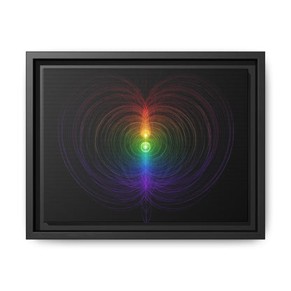 Radiant Torus Heart Framed Canvas | Black Frame