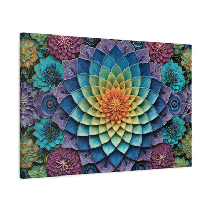 Starburst Mandala Flower Matte Canvas