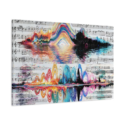 Colorful Soundwave Music Sheet Canvas, Matte Stretched Canvas