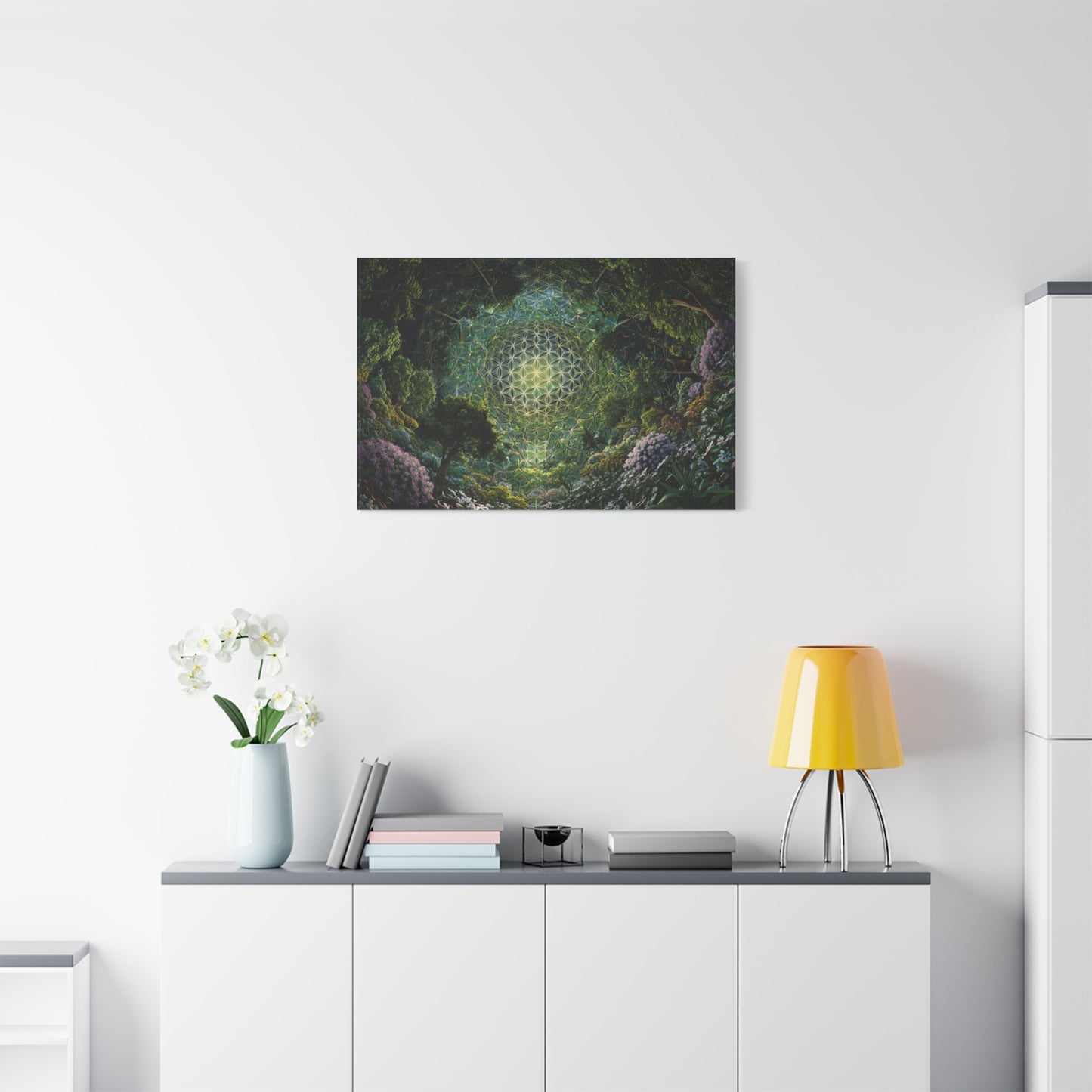 Flower of life Forest Scene Canvas