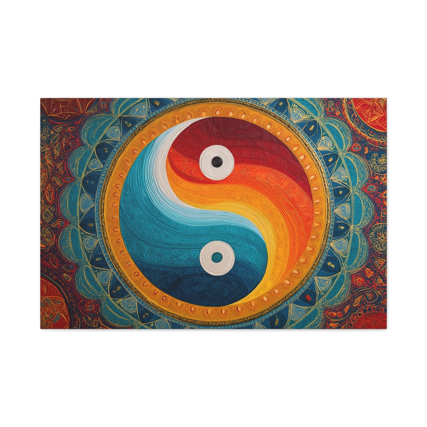 Colorful Yin Yang Mandala Matte Canvas