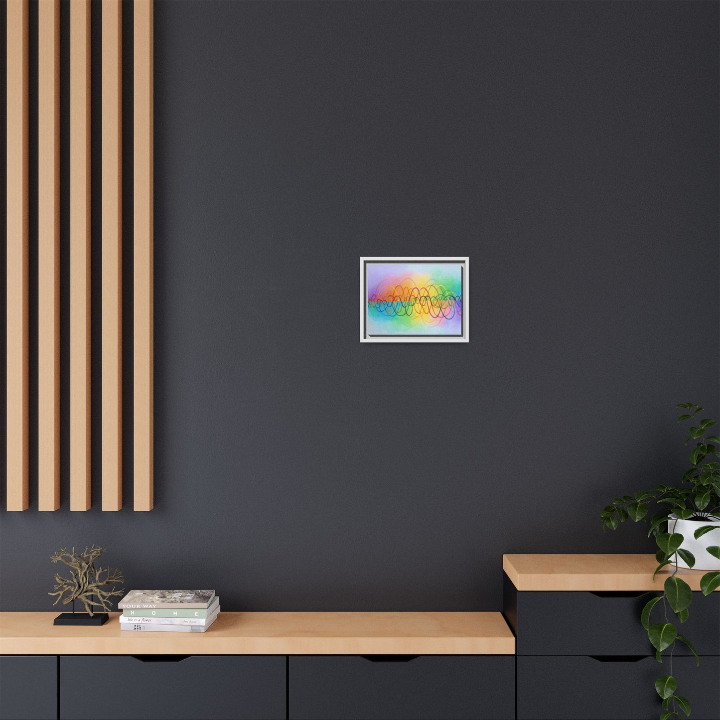 Colorful Soundwave Art Framed Canvas | Black Frame