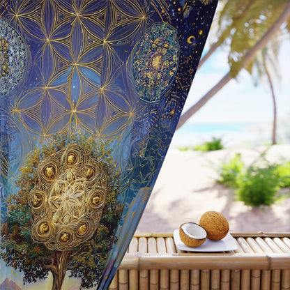 Mystical Tree of Life Tapestry Curtain — Spiritual Window Drapery