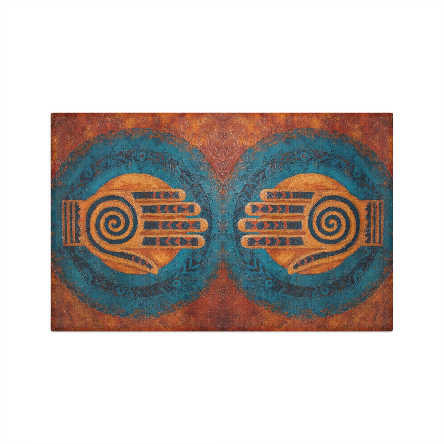 Hamsa Spiral Hand Microfiber Hand Towel | Boho Tribal Sunburst Design