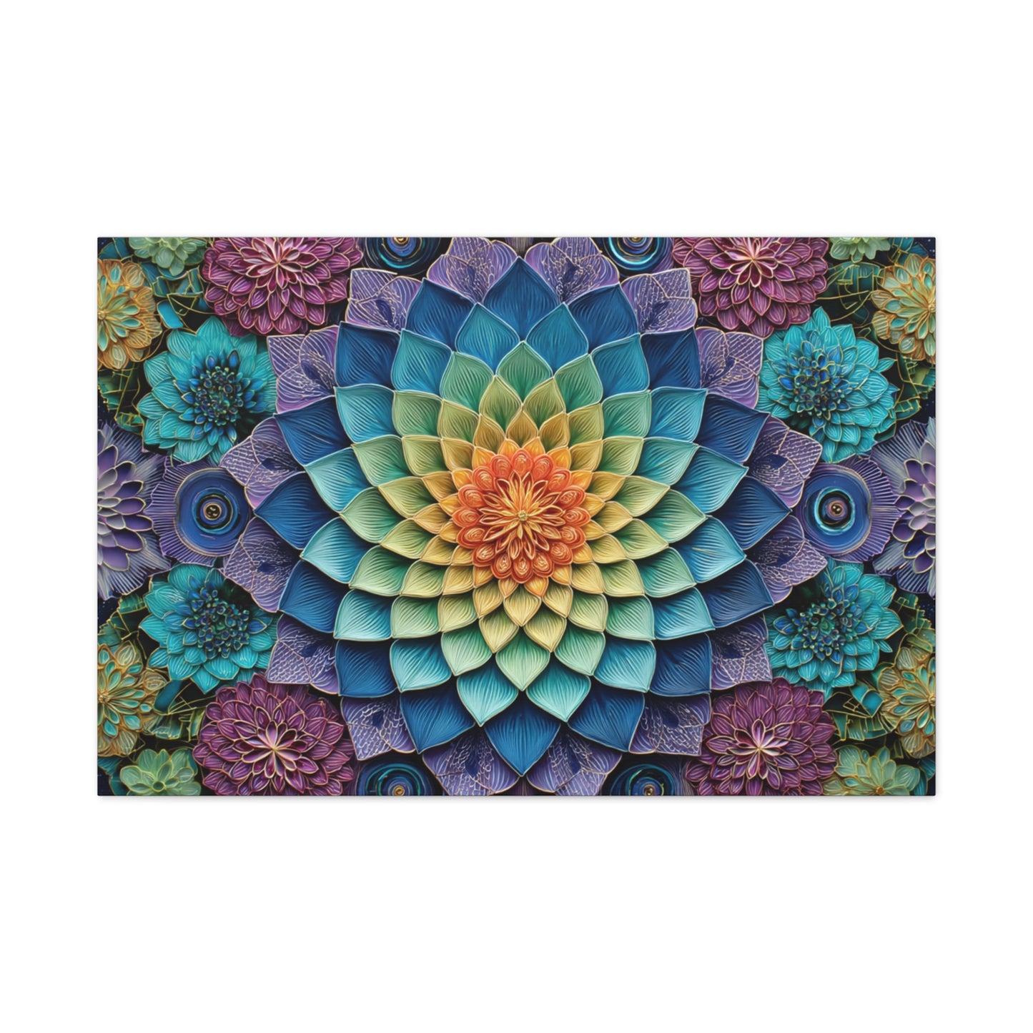 Starburst Mandala Flower Matte Canvas