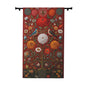 Botanical Tapestry Curtain — Vintage Floral & Birds Window Panel