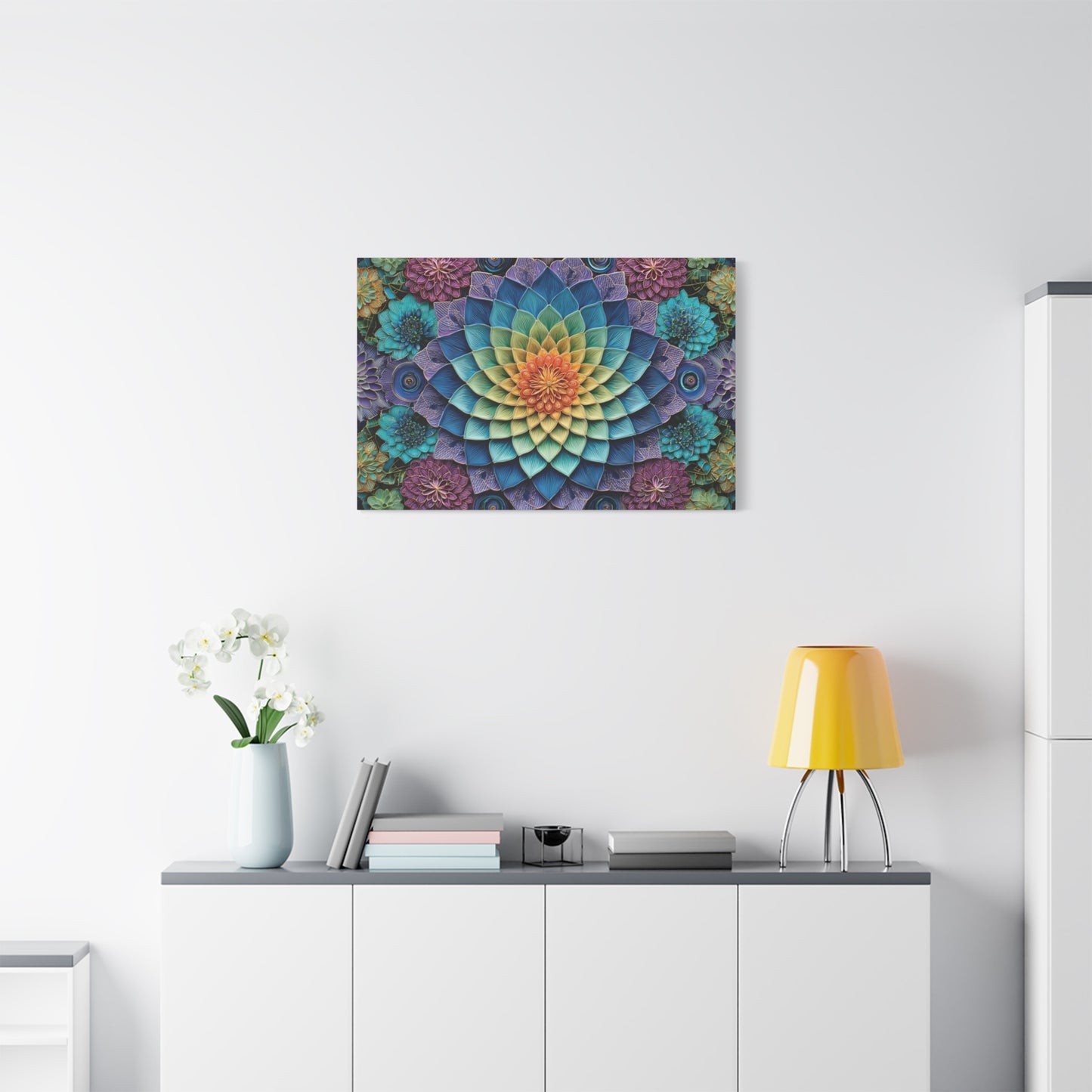 Starburst Mandala Flower Matte Canvas