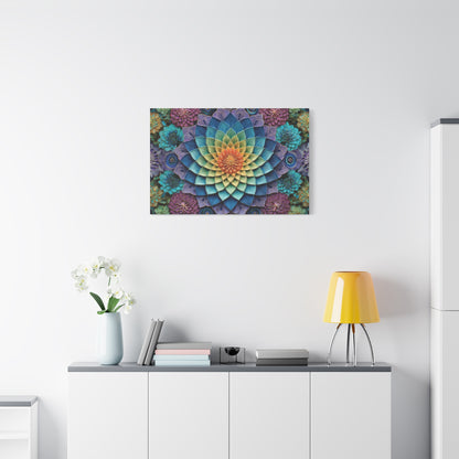Starburst Mandala Flower Matte Canvas