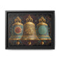 Decorative Golden Bells Matte Canvas Framed | Mandala Pattern Wall Art