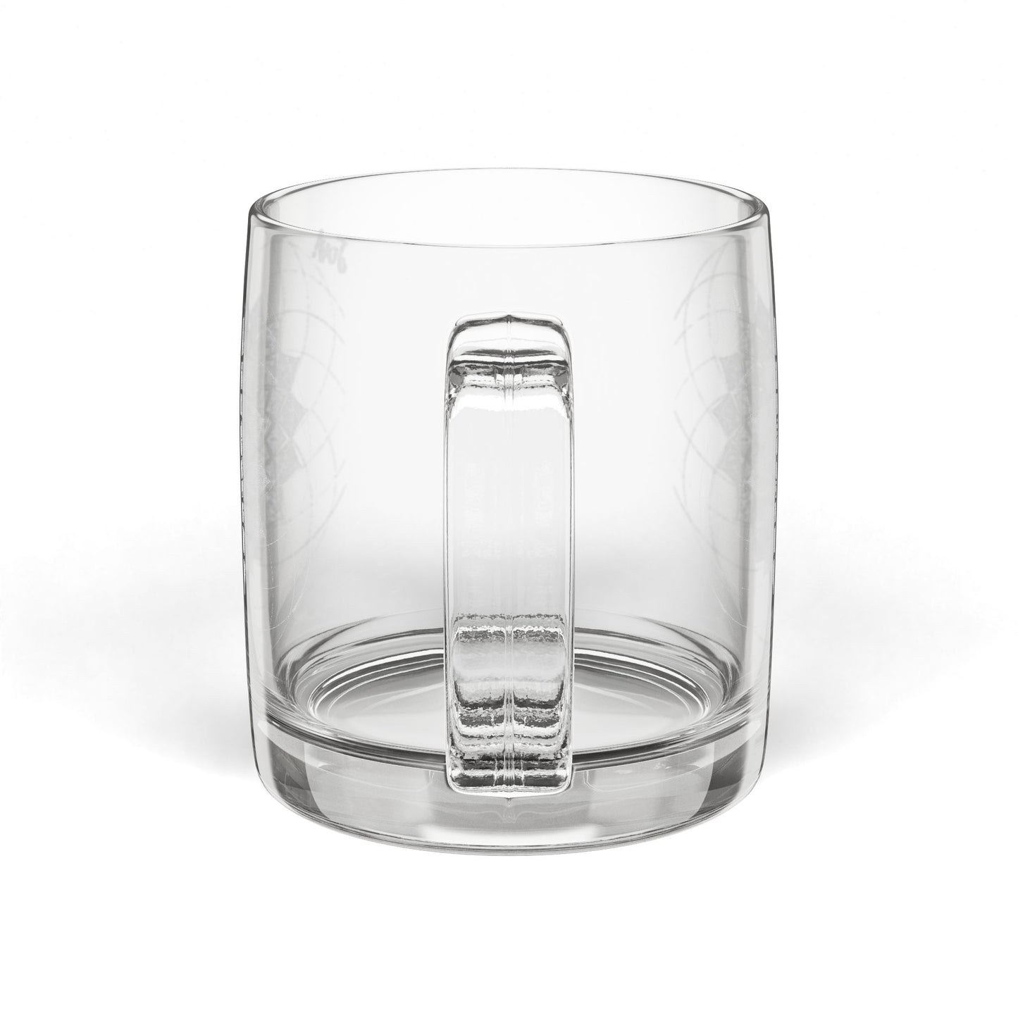 Geometric Mandala Engraved Glass Coffee Mug | 12.25oz