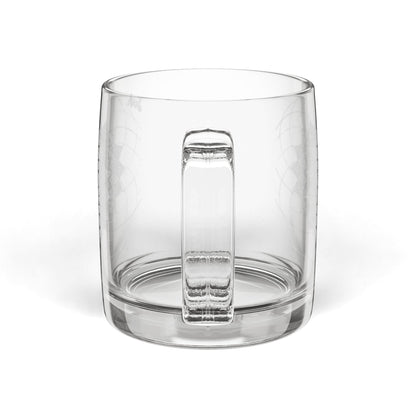 Geometric Mandala Engraved Glass Coffee Mug | 12.25oz