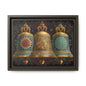 Decorative Golden Bells Matte Canvas Framed | Mandala Pattern Wall Art