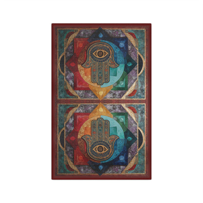 Hamsa Hand Mandala Microfiber Hand Towel | Boho Spiritual Kitchen Towel
