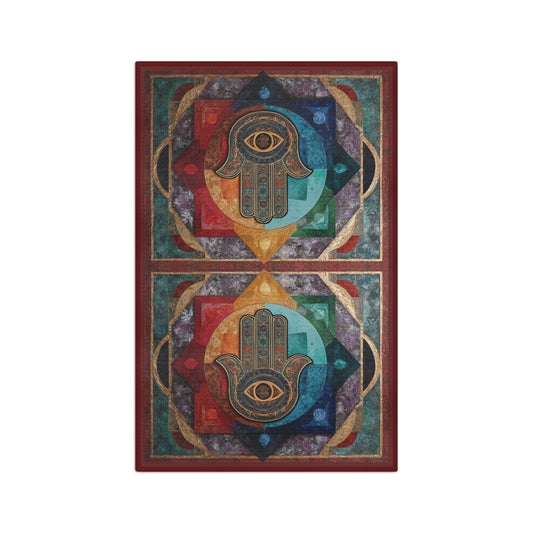 Hamsa Hand Mandala Microfiber Hand Towel | Boho Spiritual Kitchen Towel