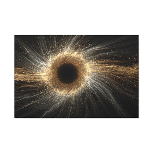 Golden Cosmic Vortex Matte Canvas