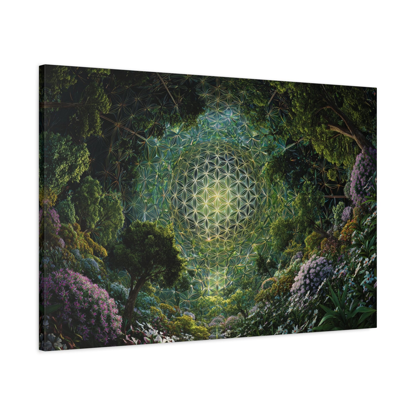 Flower of life Forest Scene Canvas