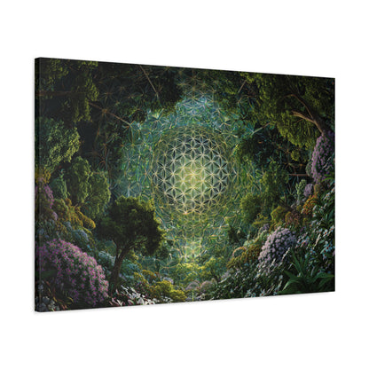 Flower of life Forest Scene Canvas