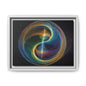 Colorful Yin Yang Spiral Vortex Abstract Fractal Framed Canvas