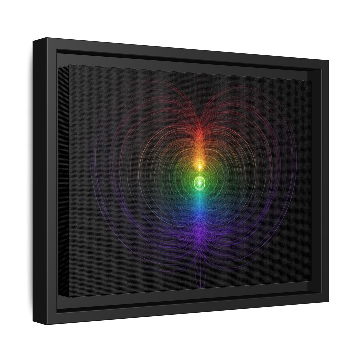 Radiant Torus Heart Framed Canvas | Black Frame
