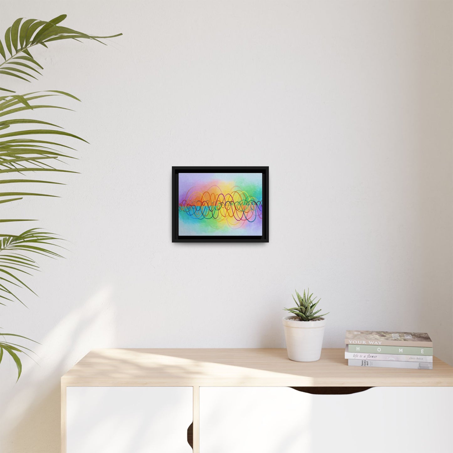 Colorful Soundwave Art Framed Canvas | Black Frame