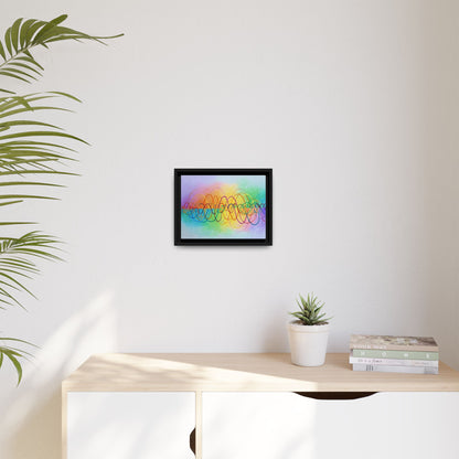 Colorful Soundwave Art Framed Canvas | Black Frame