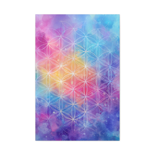 Flower of Life Pastel Canvas Wall Art — Stretched Matte 1.25"