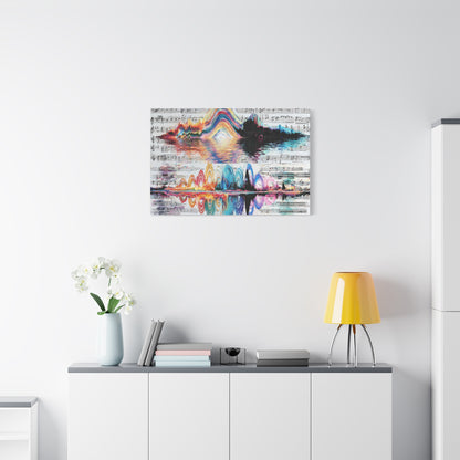 Colorful Soundwave Music Sheet Canvas, Matte Stretched Canvas