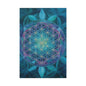 Sacred Geometry Canvas Print — Blue Flower of Life Matte Stretched Art