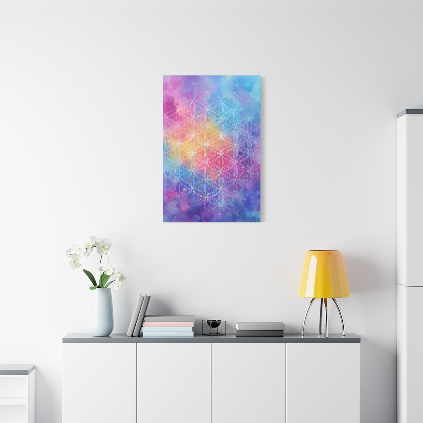 Flower of Life Pastel Canvas Wall Art — Stretched Matte 1.25"