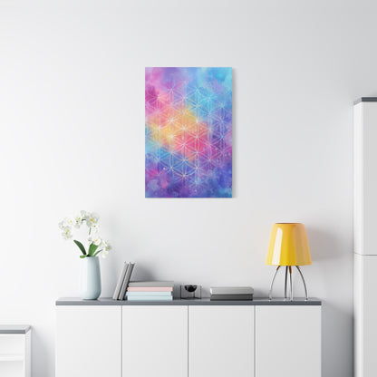 Flower of Life Pastel Canvas Wall Art — Stretched Matte 1.25"