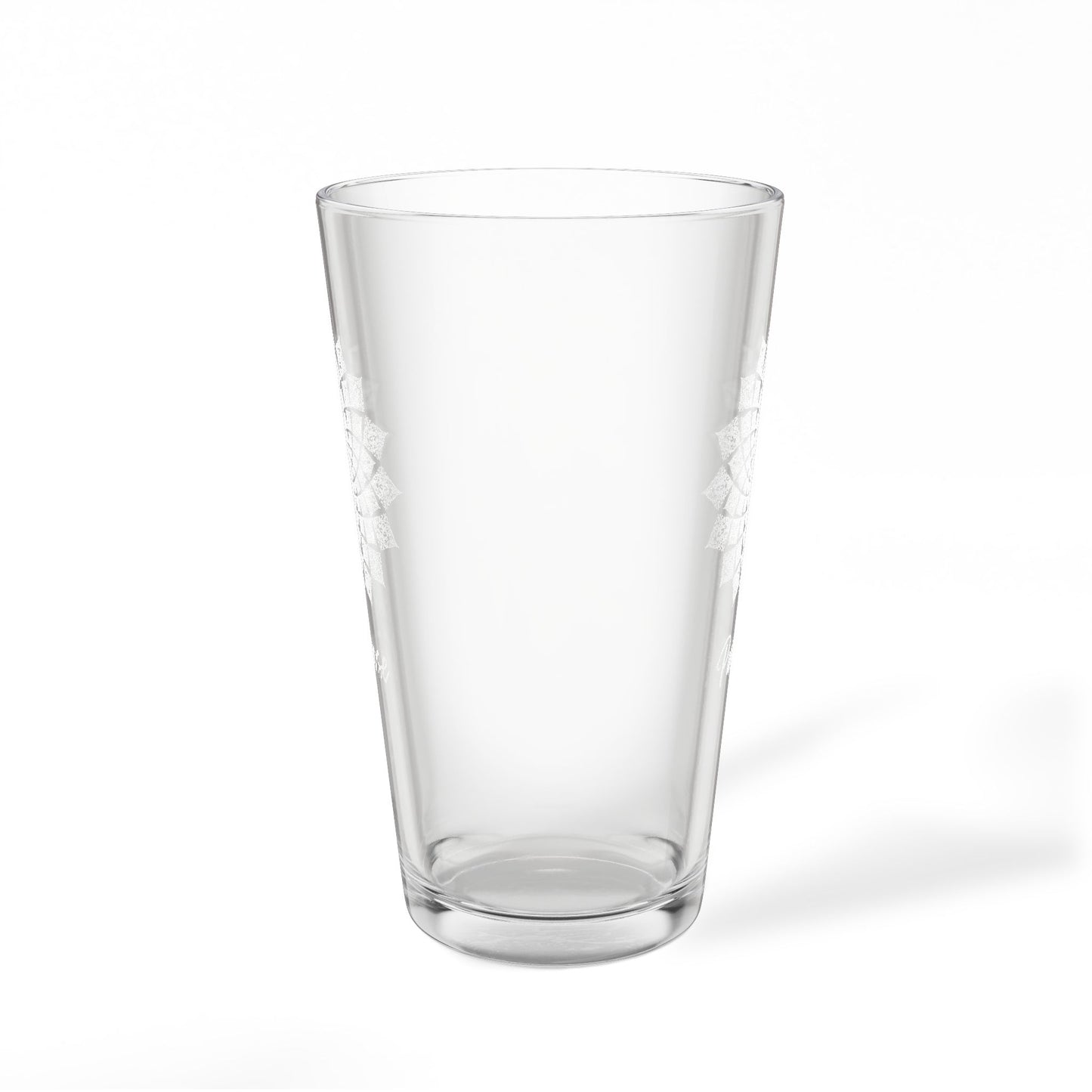 Sacred Geometry Mandala Pint Glass | Engraved 16oz Mixing Glass