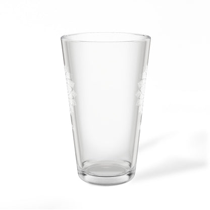 Sacred Geometry Mandala Pint Glass | Engraved 16oz Mixing Glass