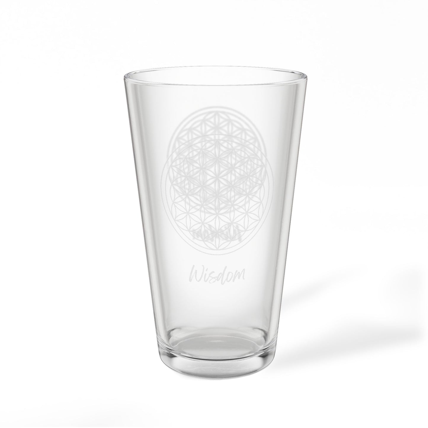 Flower of Life Wisdom Pint Glass | 16oz Engraved Mixing Glass