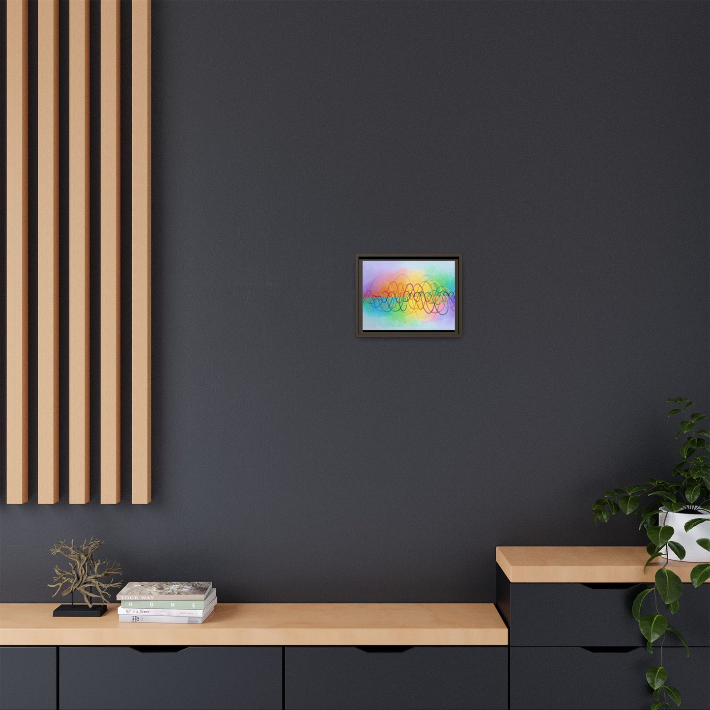 Colorful Soundwave Art Framed Canvas | Black Frame