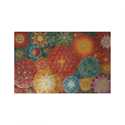 Flower of Life Mandala Microfiber Dish Towel Geometric Floral Pattern