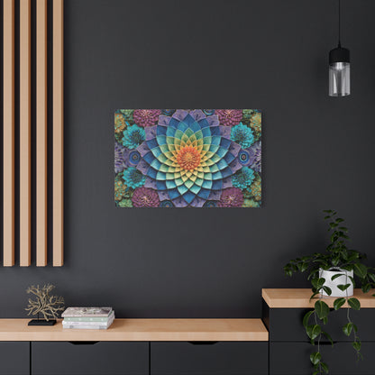 Starburst Mandala Flower Matte Canvas