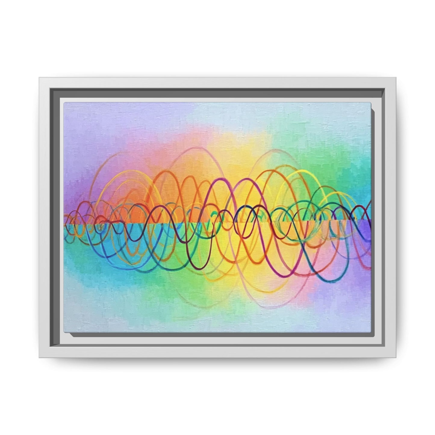 Colorful Soundwave Art Framed Canvas | Black Frame