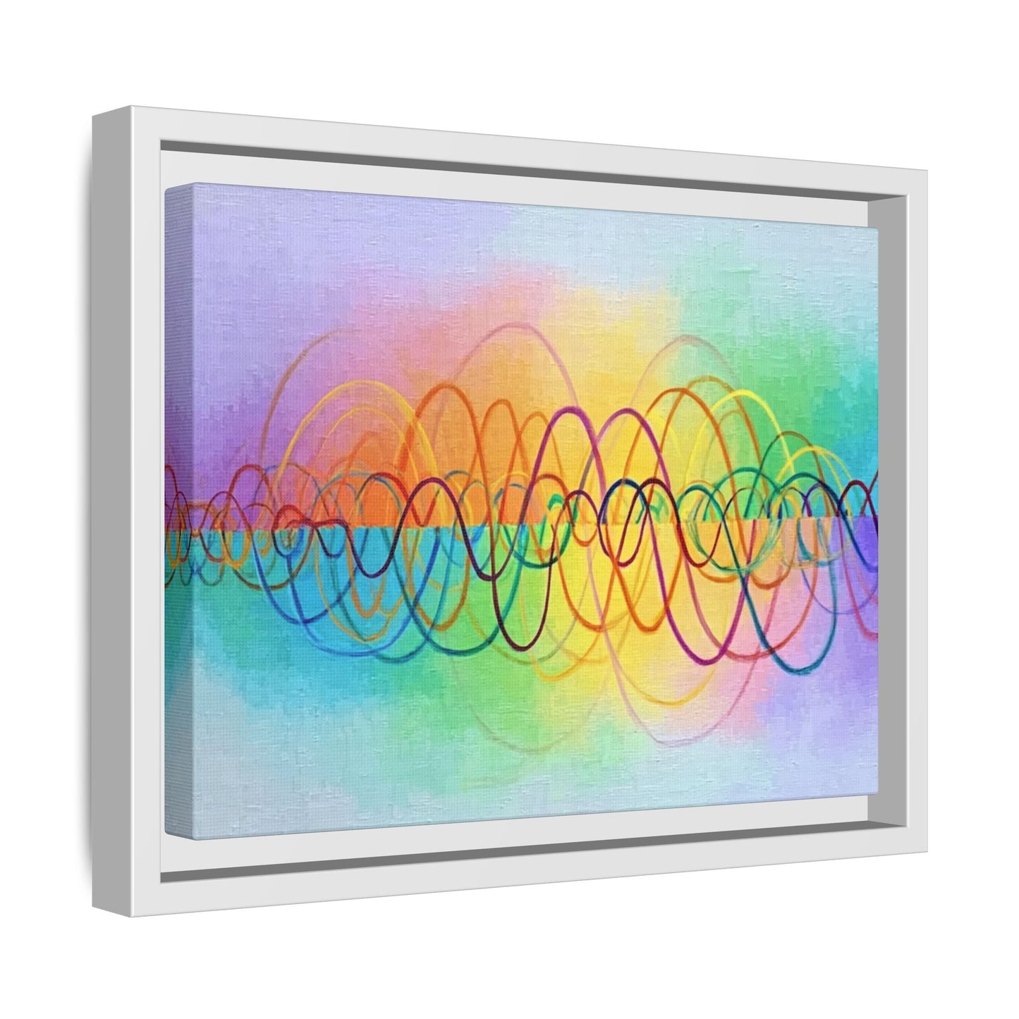 Colorful Soundwave Art Framed Canvas | Black Frame