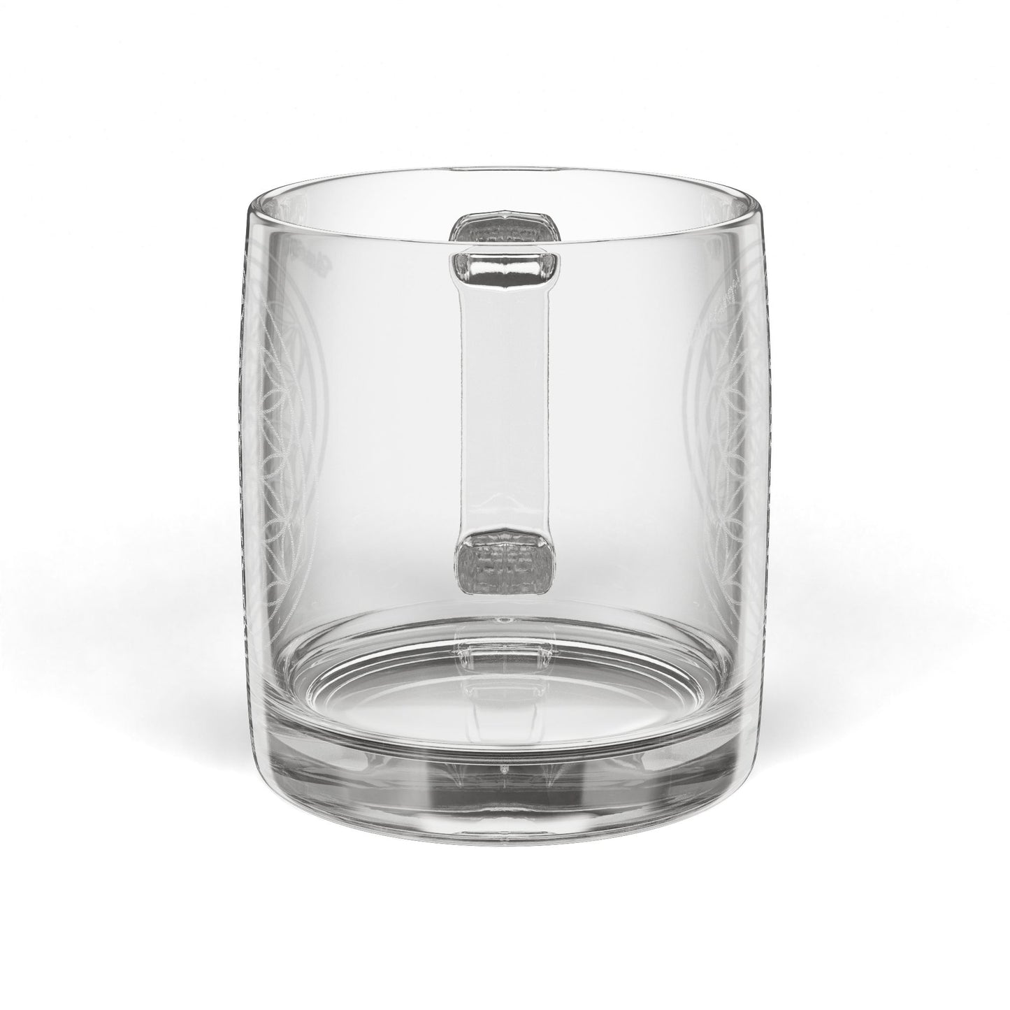 Flower of Life Engraved Glass Coffee Mug | 12oz