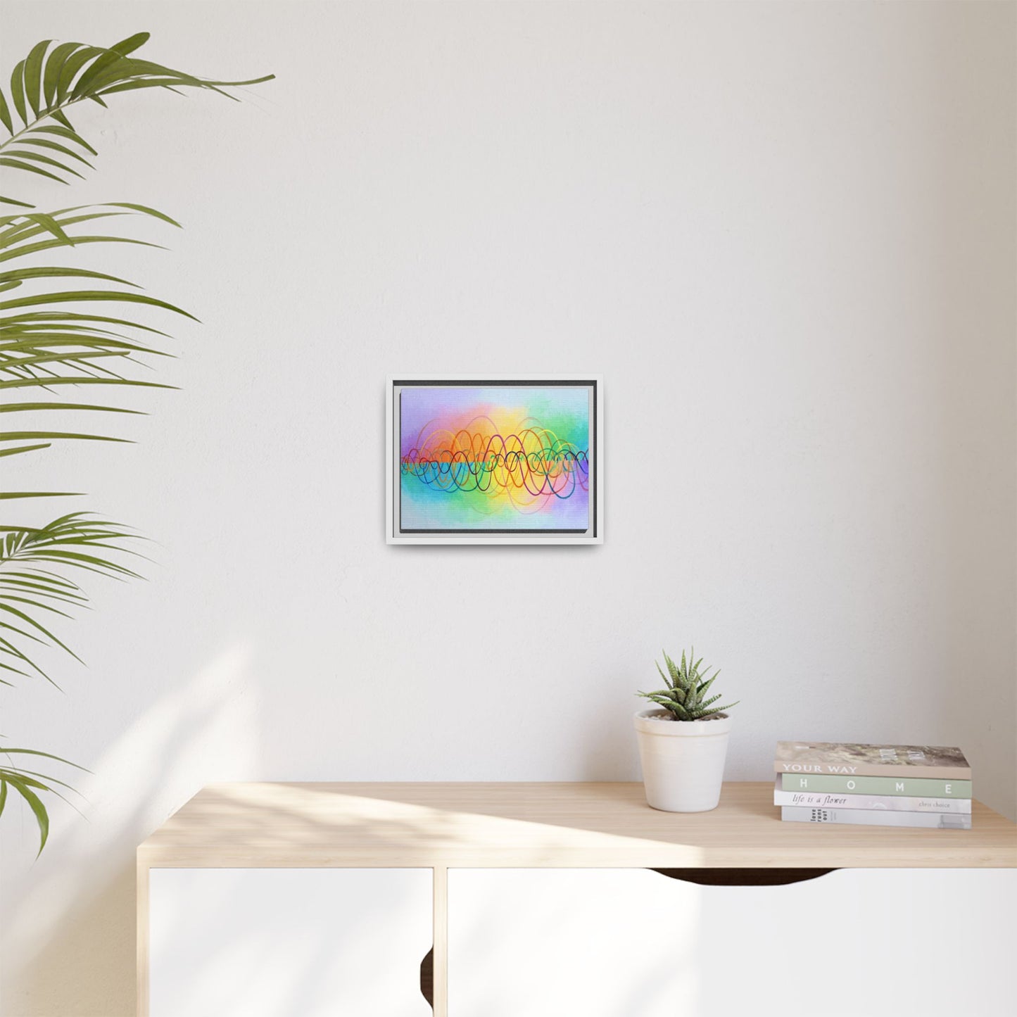 Colorful Soundwave Art Framed Canvas | Black Frame