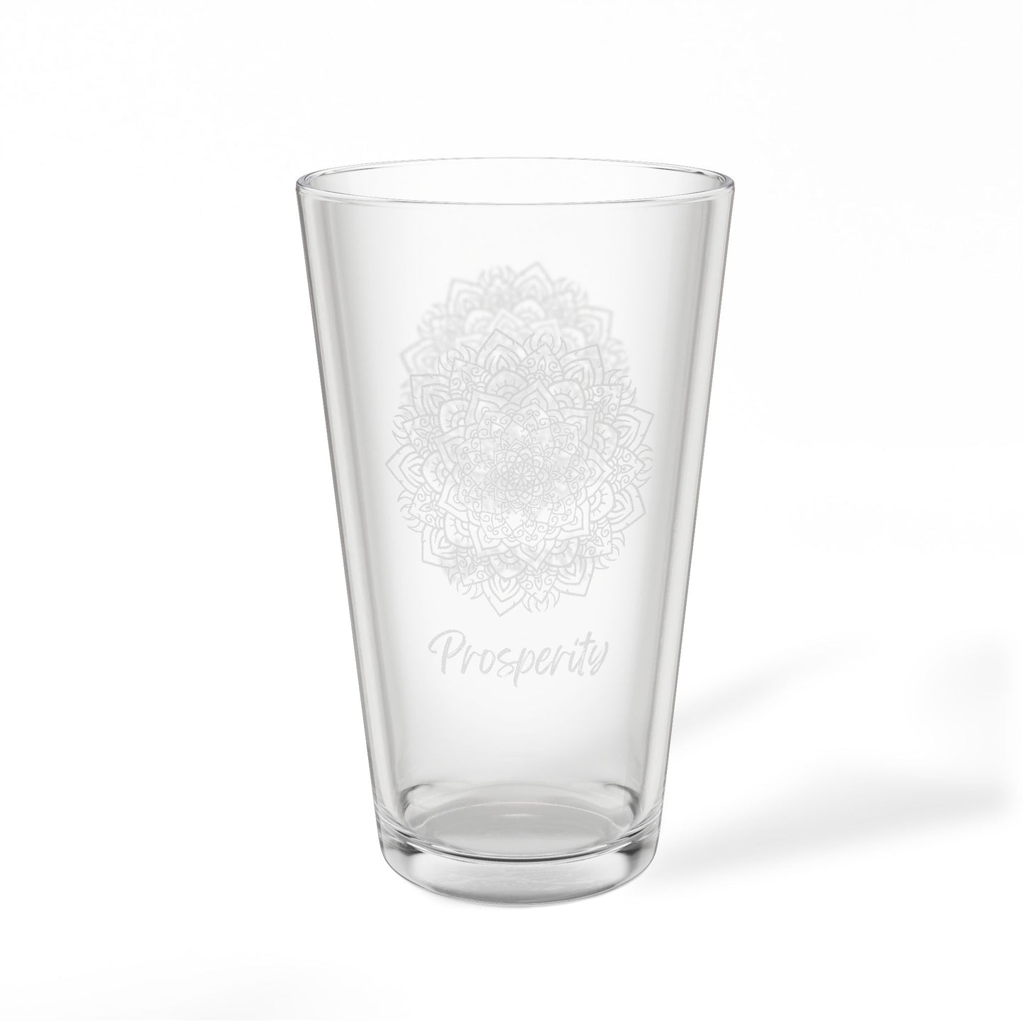 Prosperity Mandala Pint Glass | Engraved 16oz Mixing Glass