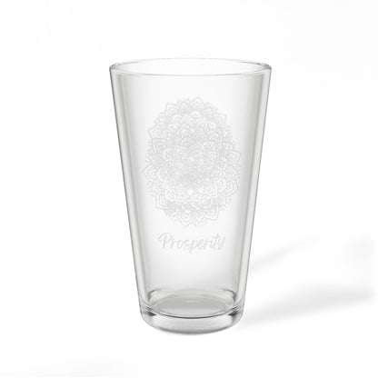 Prosperity Mandala Pint Glass | Engraved 16oz Mixing Glass