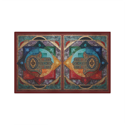 Hamsa Hand Mandala Microfiber Hand Towel | Boho Spiritual Kitchen Towel